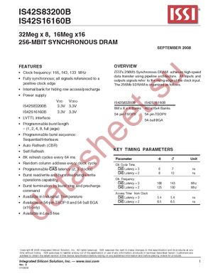 IS42S16160B-6B-TR datasheet  